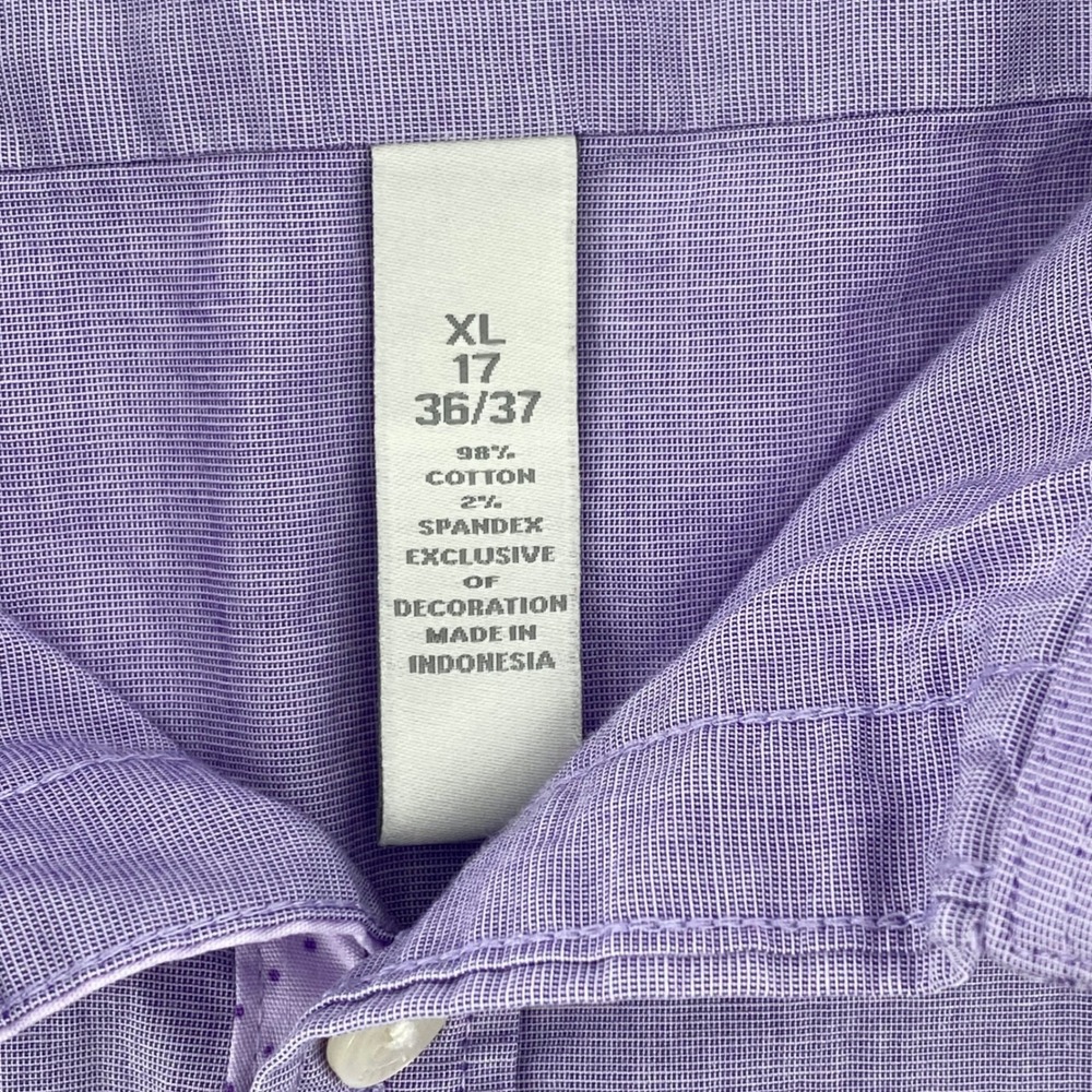 Perry Ellis Portfolio Mens XL Purple Very Slim Fit Stretch Button Down Shirt - Picture 3 of 9